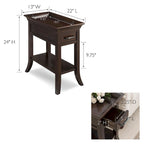 Tavolino Leick Home One Drawer Tradizionale Cherry con Bordo a Vassoio e Ripiano