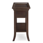 Tavolino Leick Home One Drawer Tradizionale Cherry con Bordo a Vassoio e Ripiano