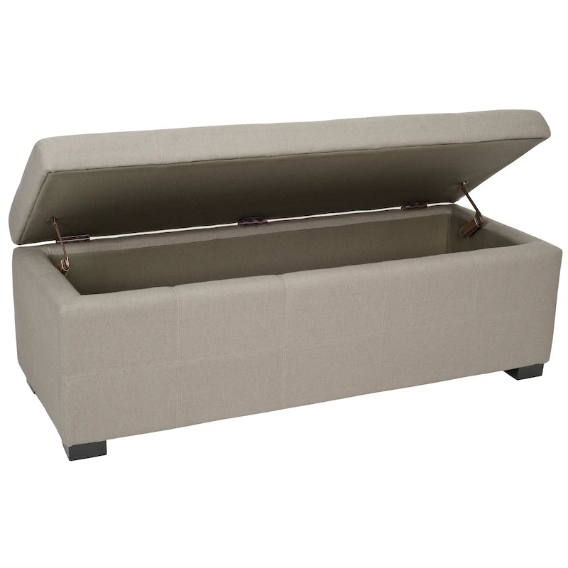 SAFAVIEH Harper Panca Contenitore Grande Tufted in Similpelle Marrone - 46,9 x 18,3 x 16,7 - 47Lx18Px17A
