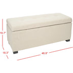 SAFAVIEH Harper Panca Contenitore Grande Tufted in Similpelle Marrone - 46,9 x 18,3 x 16,7 - 47Lx18Px17A