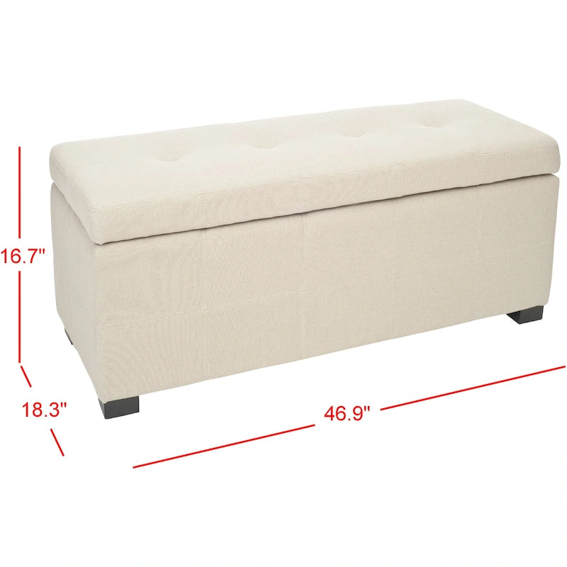 SAFAVIEH Harper Panca Contenitore Grande Tufted in Similpelle Marrone - 46,9 x 18,3 x 16,7 - 47Lx18Px17A