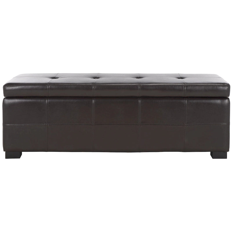 SAFAVIEH Harper Panca Contenitore Grande Tufted in Similpelle Marrone - 46,9 x 18,3 x 16,7 - 47Lx18Px17A