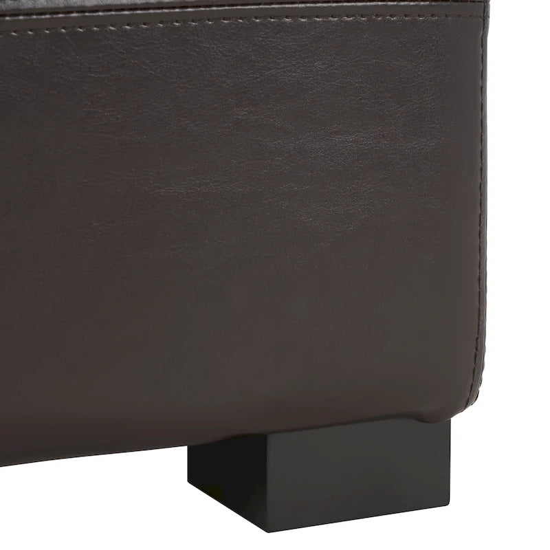 SAFAVIEH Harper Panca Contenitore Grande Tufted in Similpelle Marrone - 46,9 x 18,3 x 16,7 - 47Lx18Px17A