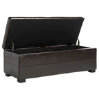 SAFAVIEH Harper Panca Contenitore Grande Tufted in Similpelle Marrone - 46,9 x 18,3 x 16,7 - 47Lx18Px17A
