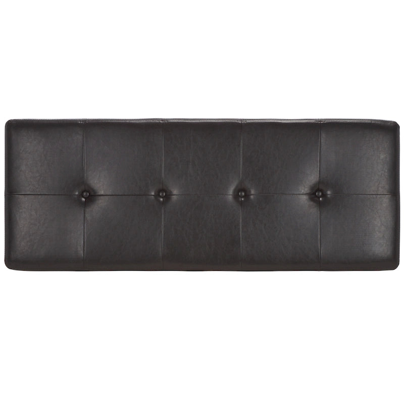 SAFAVIEH Harper Panca Contenitore Grande Tufted in Similpelle Marrone - 46,9 x 18,3 x 16,7 - 47Lx18Px17A