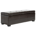 SAFAVIEH Harper Panca Contenitore Grande Tufted in Similpelle Marrone - 46,9 x 18,3 x 16,7 - 47Lx18Px17A