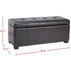 SAFAVIEH Harper Panca Contenitore Grande Tufted in Similpelle Marrone - 46,9 x 18,3 x 16,7 - 47Lx18Px17A