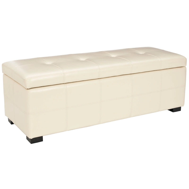SAFAVIEH Harper Panca Contenitore Grande Tufted in Similpelle Marrone - 46,9 x 18,3 x 16,7 - 47Lx18Px17A