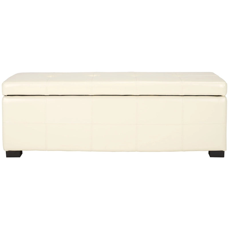 SAFAVIEH Harper Panca Contenitore Grande Tufted in Similpelle Marrone - 46,9 x 18,3 x 16,7 - 47Lx18Px17A