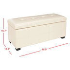 SAFAVIEH Harper Panca Contenitore Grande Tufted in Similpelle Marrone - 46,9 x 18,3 x 16,7 - 47Lx18Px17A