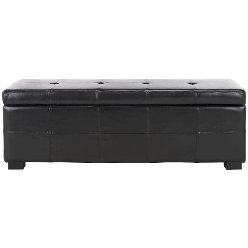 SAFAVIEH Harper Panca Contenitore Grande Tufted in Similpelle Marrone - 46,9 x 18,3 x 16,7 - 47Lx18Px17A