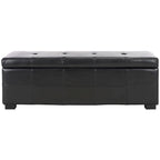 SAFAVIEH Harper Panca Contenitore Grande Tufted in Similpelle Marrone - 46,9 x 18,3 x 16,7 - 47Lx18Px17A