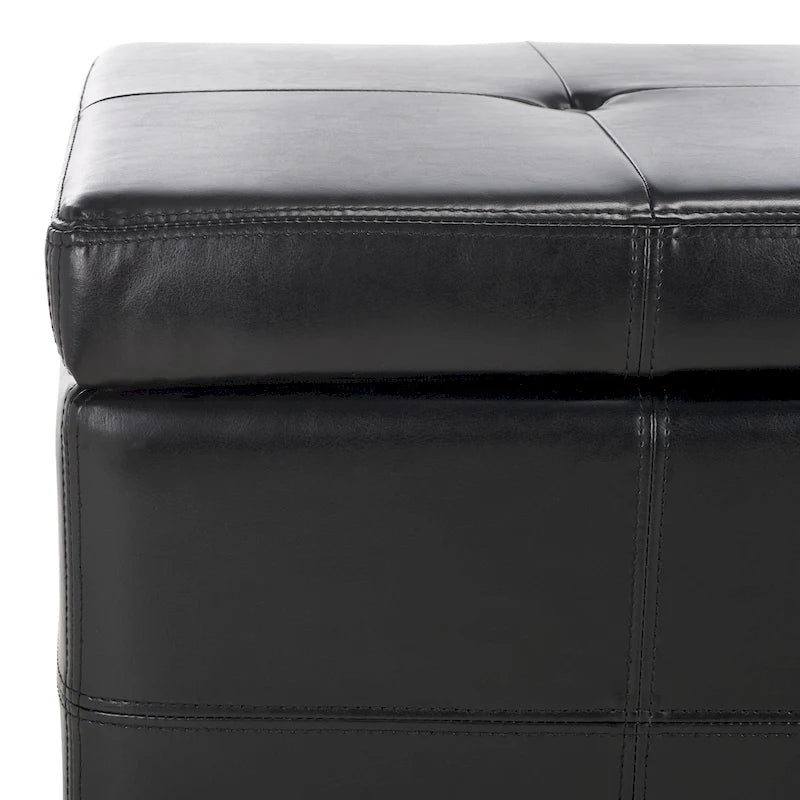 SAFAVIEH Harper Panca Contenitore Grande Tufted in Similpelle Marrone - 46,9 x 18,3 x 16,7 - 47Lx18Px17A