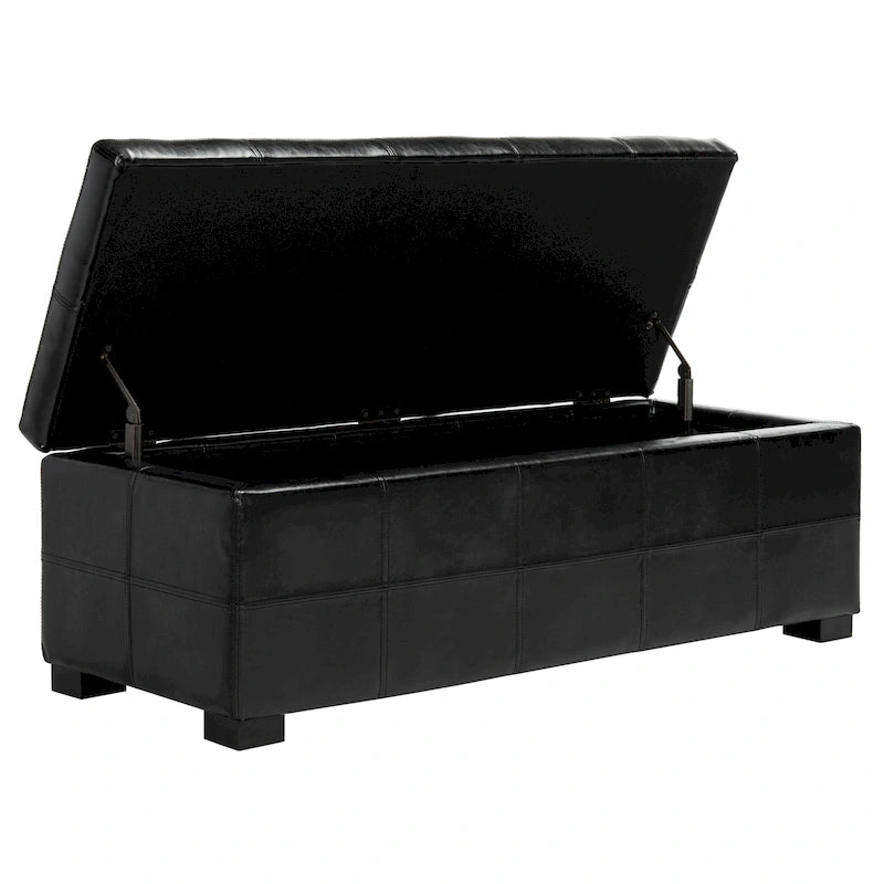 SAFAVIEH Harper Panca Contenitore Grande Tufted in Similpelle Marrone - 46,9 x 18,3 x 16,7 - 47Lx18Px17A