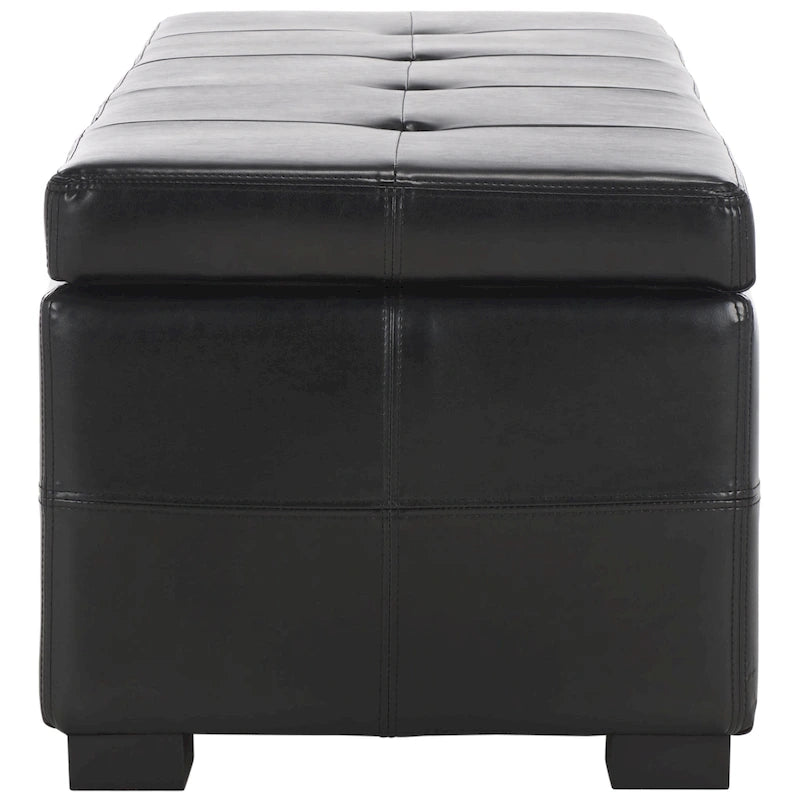 SAFAVIEH Harper Panca Contenitore Grande Tufted in Similpelle Marrone - 46,9 x 18,3 x 16,7 - 47Lx18Px17A