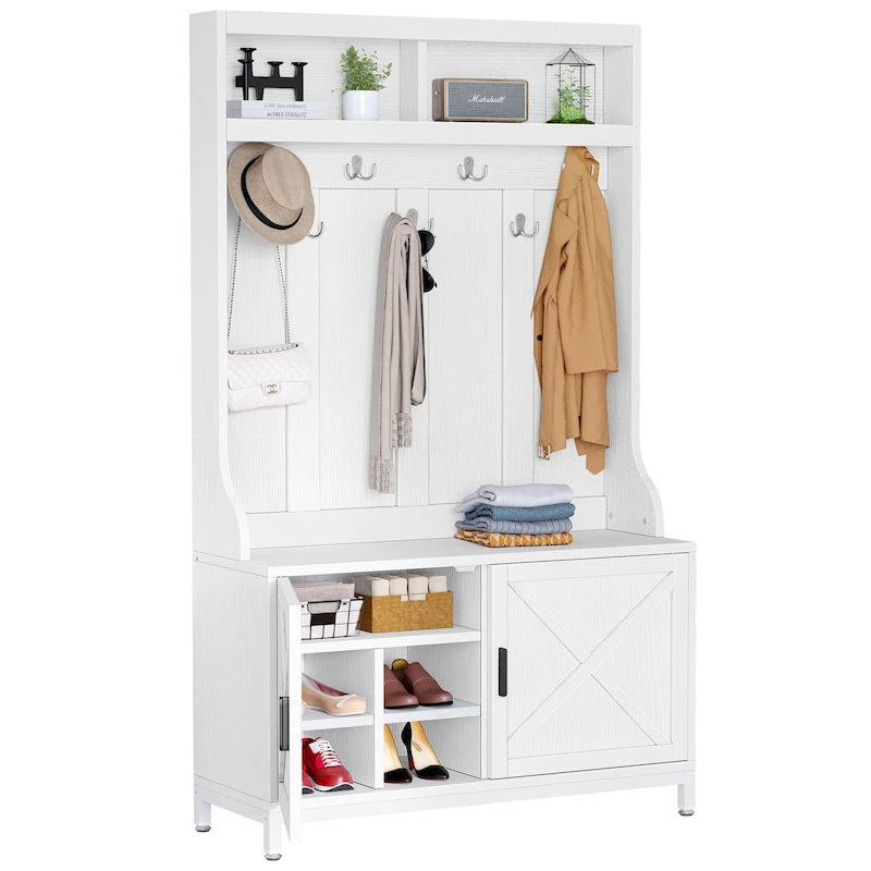 Porte-manteau avec banc et rangement à chaussures Moasis pour couloir et entrée