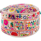 Pouf Rotondo Geometric Acle in Cotone da 56 cm