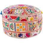 Pouf Rotondo Geometric Acle in Cotone da 56 cm