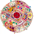 Pouf Rotondo Geometric Acle in Cotone da 56 cm