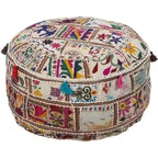 Pouf Rotondo Geometric Acle in Cotone da 56 cm