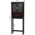 Spirich Home Scaffale da bagno sopra il WC, organizer per armadietto da bagno con anta in vetro temperato Moru