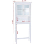 Spirich Home Scaffale da bagno sopra il WC, organizer per armadietto da bagno con anta in vetro temperato Moru