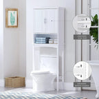 Spirich Home Mobiletto da Bagno Sopra il WC, Scaffale Bagno Sopra il Water, Salvaspazio Organizzatore Bagno, Bianco