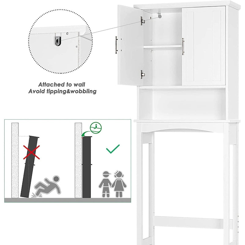 Spirich Home Mobiletto da Bagno Sopra il WC, Scaffale Bagno Sopra il Water, Salvaspazio Organizzatore Bagno, Bianco
