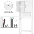 Spirich Home Mobiletto da Bagno Sopra il WC, Scaffale Bagno Sopra il Water, Salvaspazio Organizzatore Bagno, Bianco