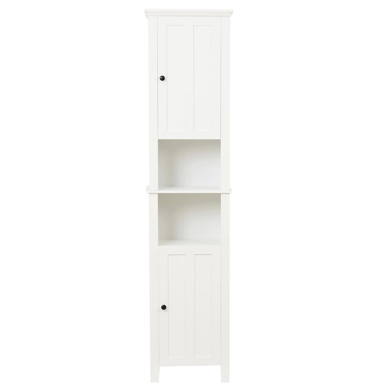 Armoire de salle de bain en MDF blanc, 170 cm de haut, avec lingère