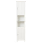 Armoire de salle de bain en MDF blanc, 170 cm de haut, avec lingère