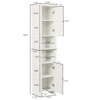 Armoire de salle de bain en MDF blanc, 170 cm de haut, avec lingère