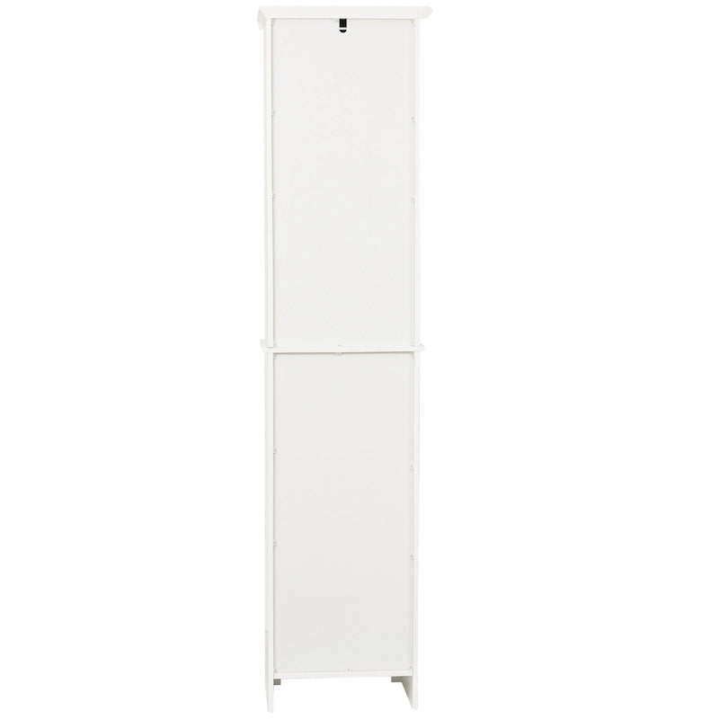Armoire de salle de bain en MDF blanc, 170 cm de haut, avec lingère