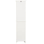 Armoire de salle de bain en MDF blanc, 170 cm de haut, avec lingère