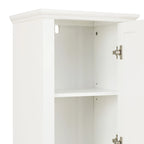 Armoire de salle de bain en MDF blanc, 170 cm de haut, avec lingère