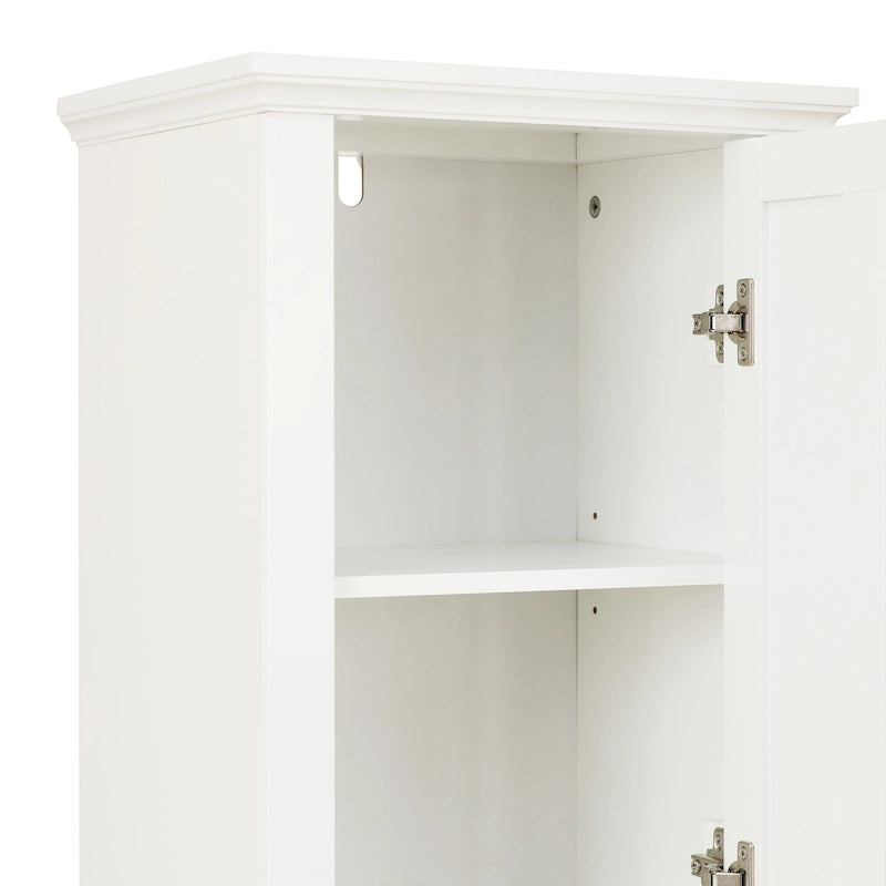 Armoire de salle de bain en MDF blanc, 170 cm de haut, avec lingère