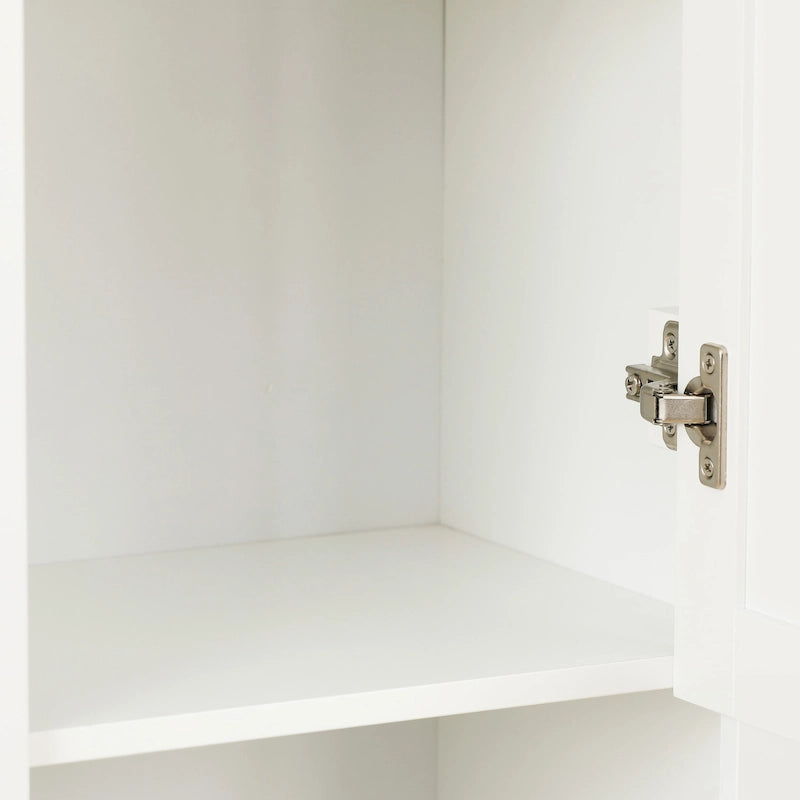 Armoire de salle de bain en MDF blanc, 170 cm de haut, avec lingère