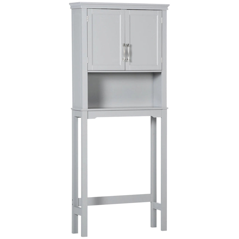 kleankin Meuble de Rangement WC Moderne, Organisateur de Salle de Bain à Double Porte