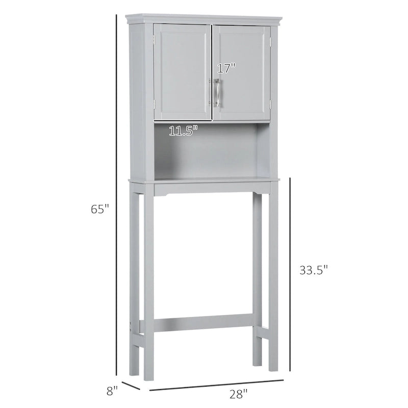 kleankin Meuble de Rangement WC Moderne, Organisateur de Salle de Bain à Double Porte