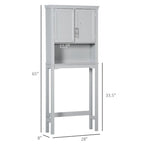 kleankin Meuble de Rangement WC Moderne, Organisateur de Salle de Bain à Double Porte