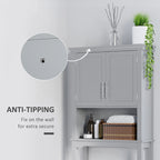 kleankin Meuble de Rangement WC Moderne, Organisateur de Salle de Bain à Double Porte