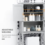 kleankin Meuble de Rangement WC Moderne, Organisateur de Salle de Bain à Double Porte