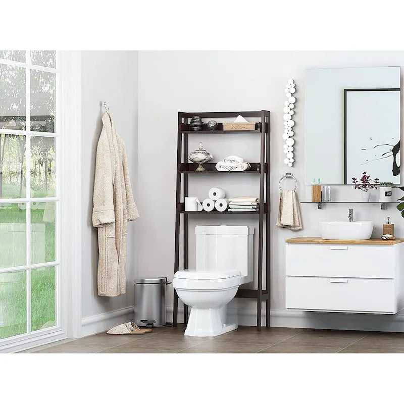 UTEX Organizer da bagno a 3 ripiani sopra il WC, salvaspazio da bagno, collezione salvaspazio