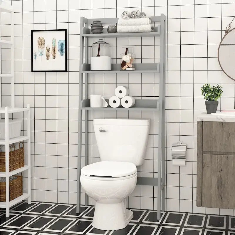 UTEX Organizer da bagno a 3 ripiani sopra il WC, salvaspazio da bagno, collezione salvaspazio