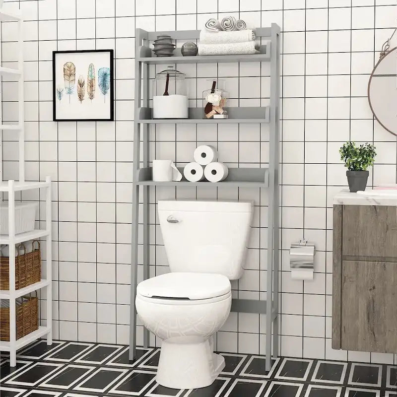 UTEX Organizer da bagno a 3 ripiani sopra il WC, salvaspazio da bagno, collezione salvaspazio