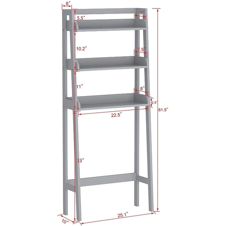 UTEX Organizer da bagno a 3 ripiani sopra il WC, salvaspazio da bagno, collezione salvaspazio