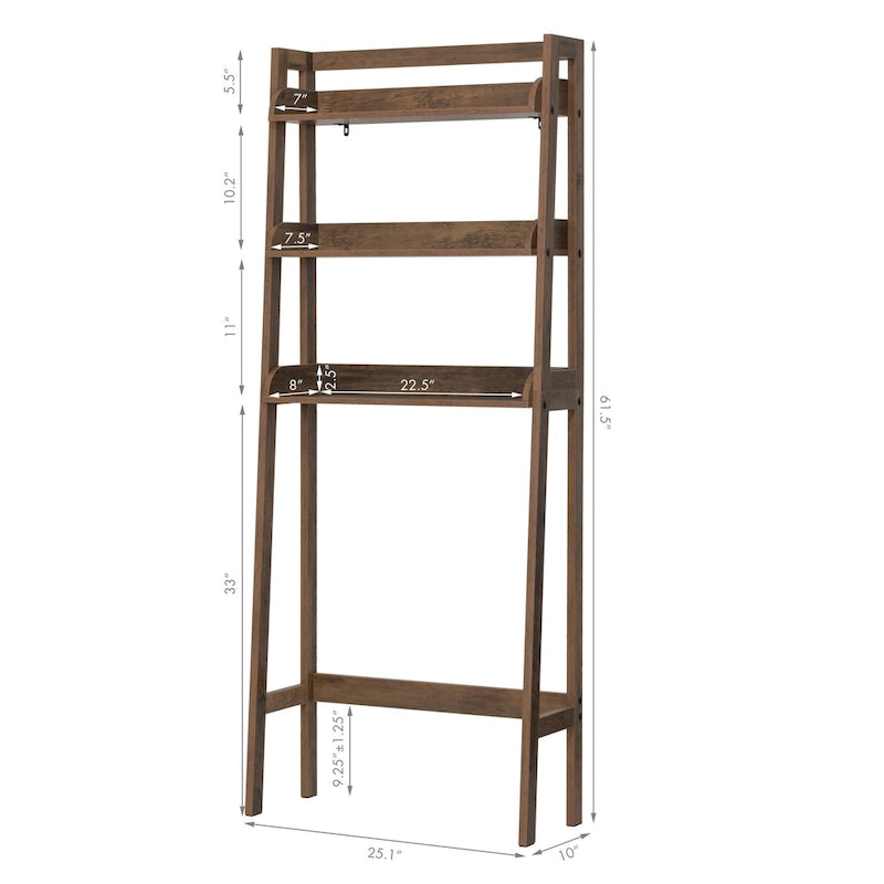 UTEX Organizer da bagno a 3 ripiani sopra il WC, salvaspazio da bagno, collezione salvaspazio