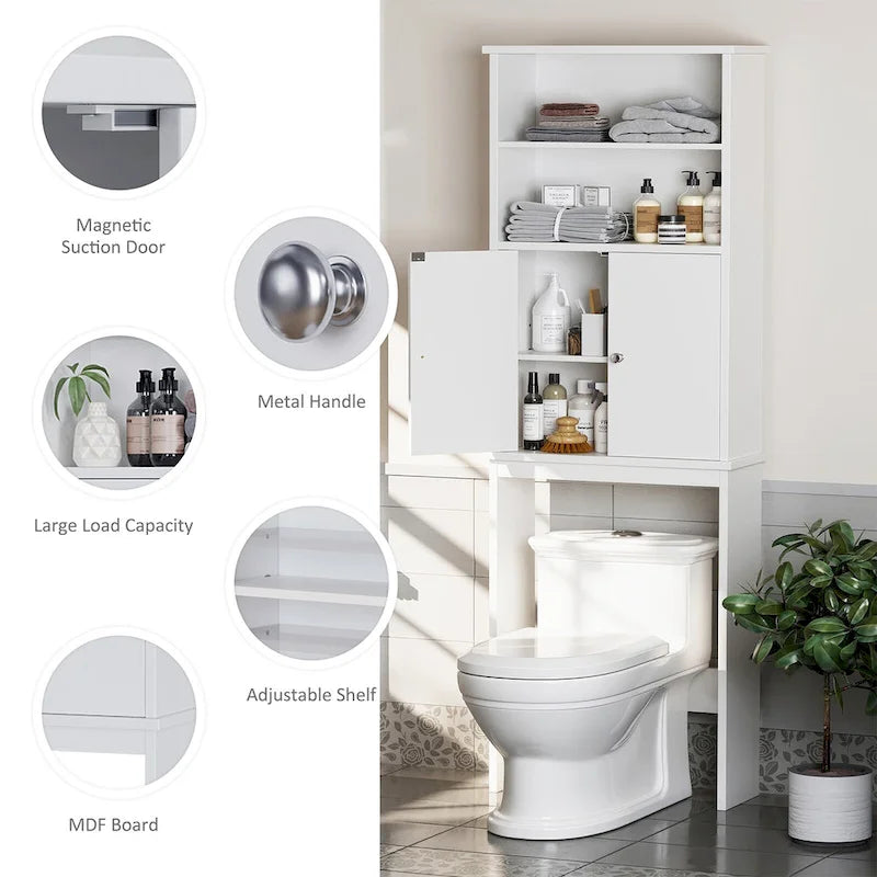 Futzca Mobiletto Pensile da Bagno Sopra il WC con Ante