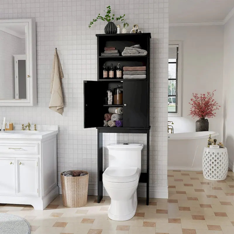 Futzca Mobiletto Pensile da Bagno Sopra il WC con Ante