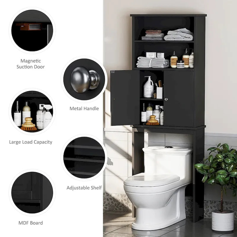 Futzca Mobiletto Pensile da Bagno Sopra il WC con Ante